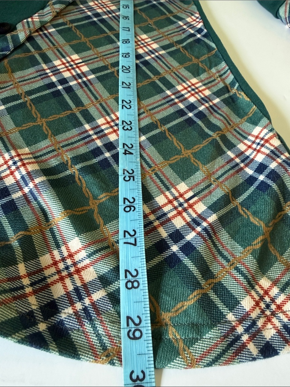 Cestyle Plaid-Accent Dark Green Asymmetrical Hem Long Sleeve Tunic Top Sz L, NWT - Picture 8 of 13